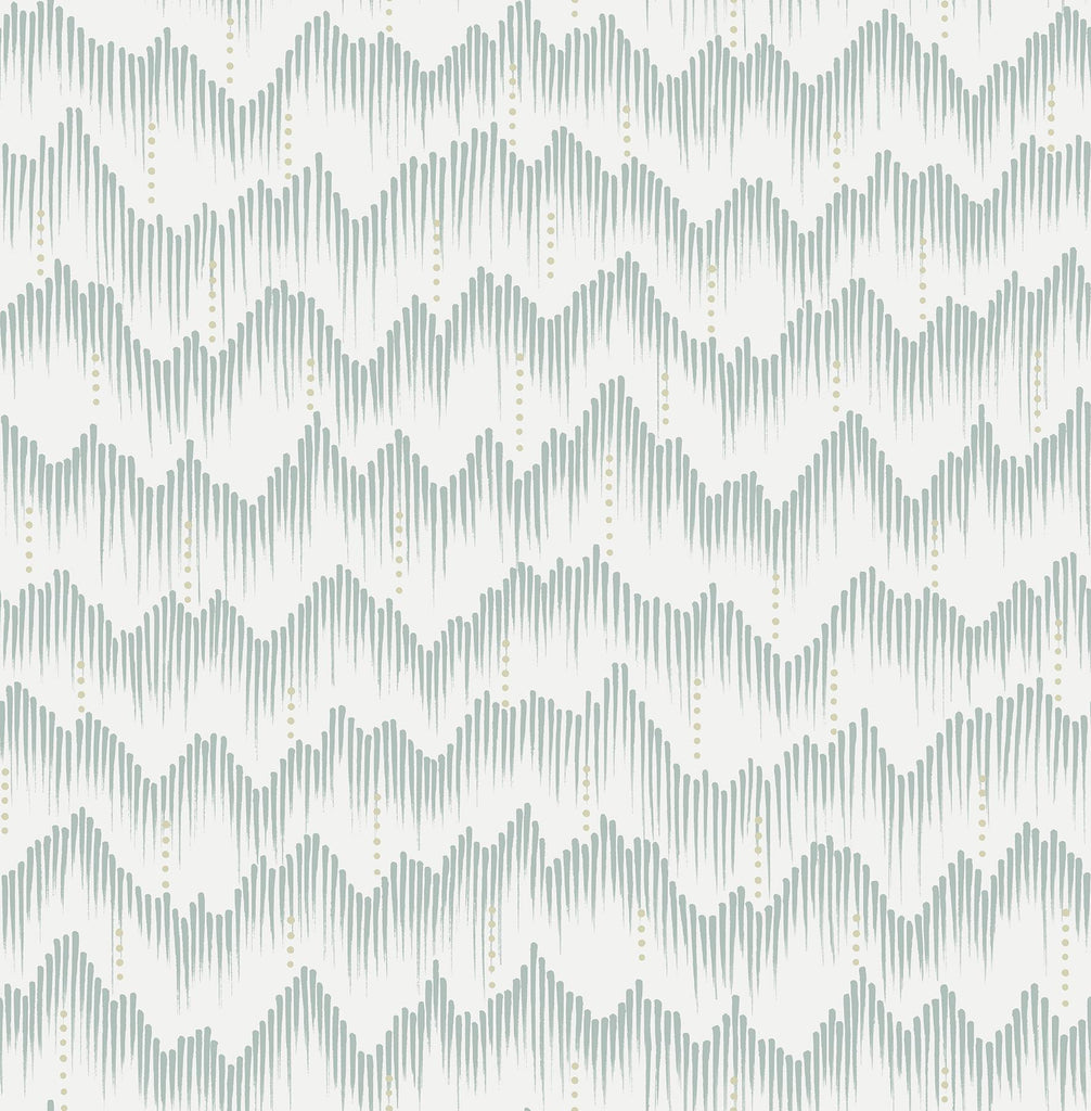 A-Street Prints Holmby Seafoam Brushstroke Zigzag Wallpaper by Scott Living
