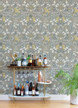 A-Street Prints Getty Grey Jungle Damask Wallpaper by Scott Living