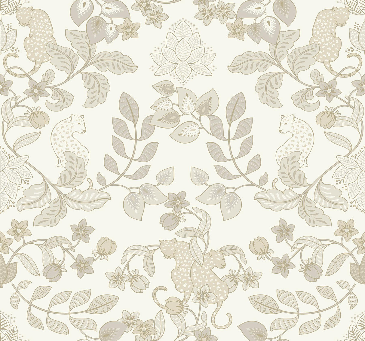 A-Street Prints Getty Cream Jungle Damask Wallpaper by Scott Living