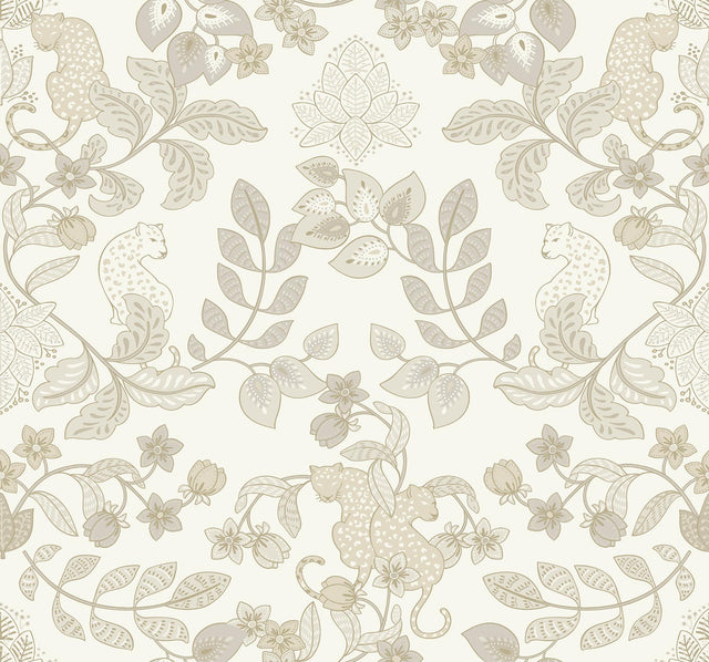 A-Street Prints Getty Cream Jungle Damask Wallpaper by Scott Living