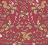 A-Street Prints Getty Raspberry Jungle Damask Wallpaper by Scott Living