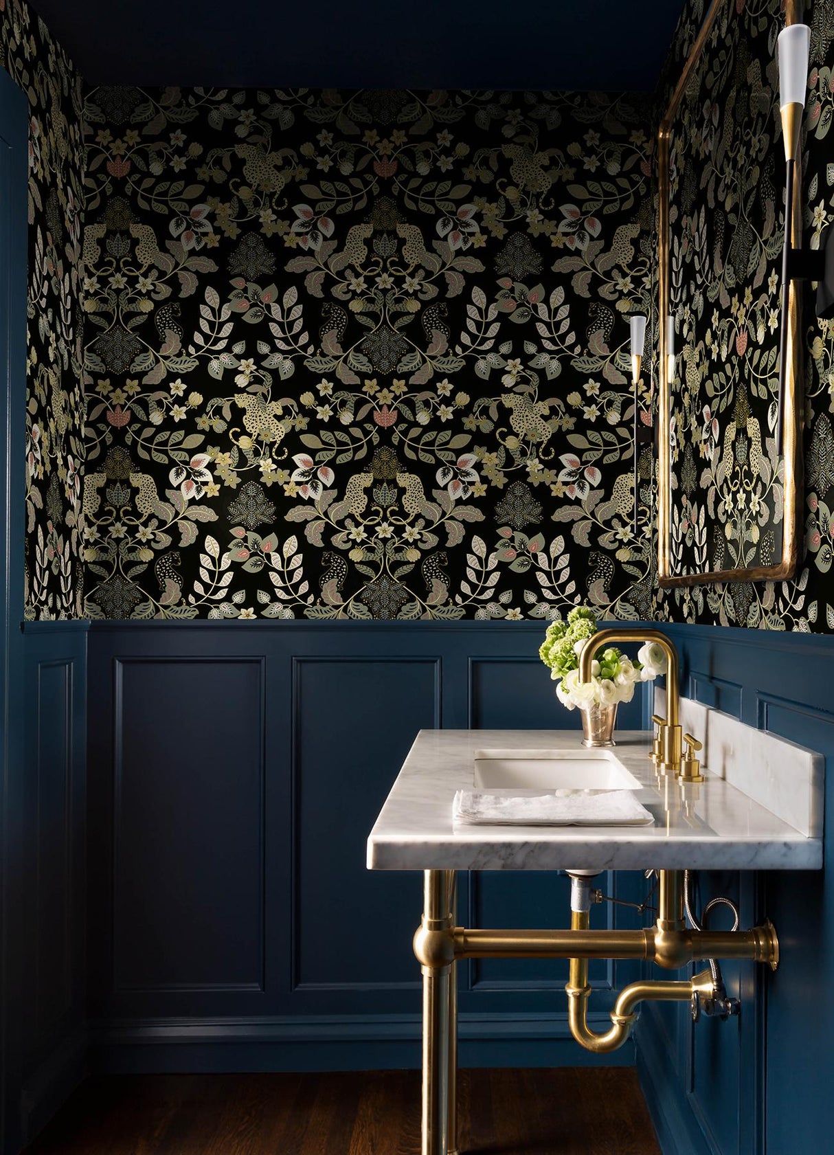 A-Street Prints Getty Black Jungle Damask Wallpaper by Scott Living