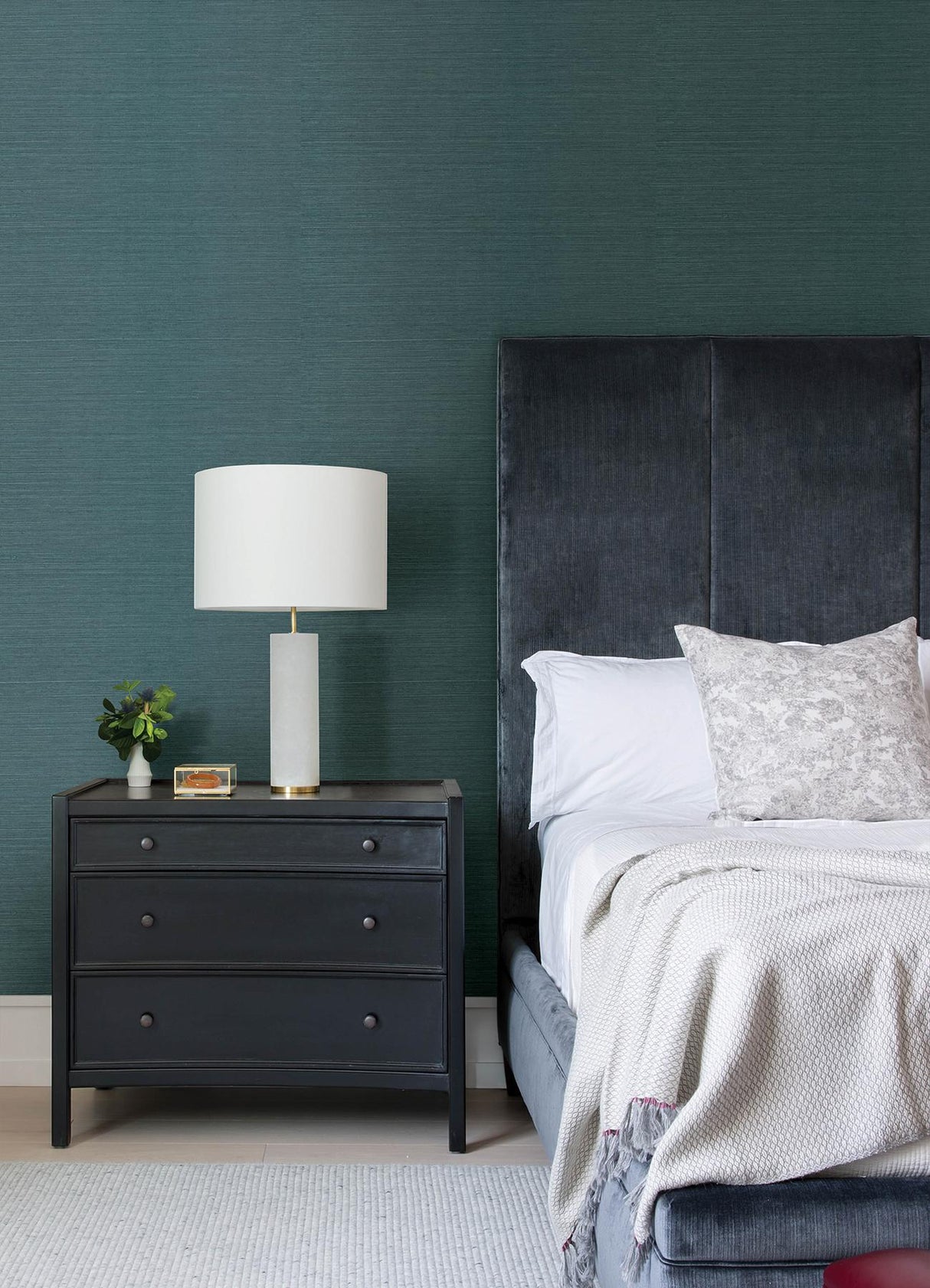 A-Street Prints Colcord Teal Sisal Grasscloth Wallpaper by Scott Living