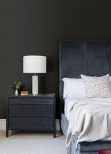 A-Street Prints Colcord Black Sisal Grasscloth Wallpaper by Scott Living