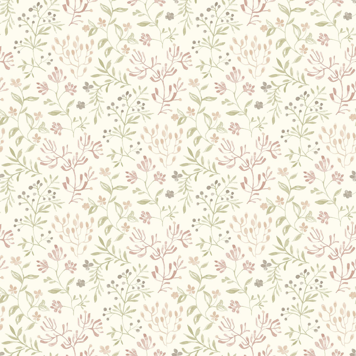 Brewster Home Fashions Tarragon Blush Dainty Meadow Wallpaper
