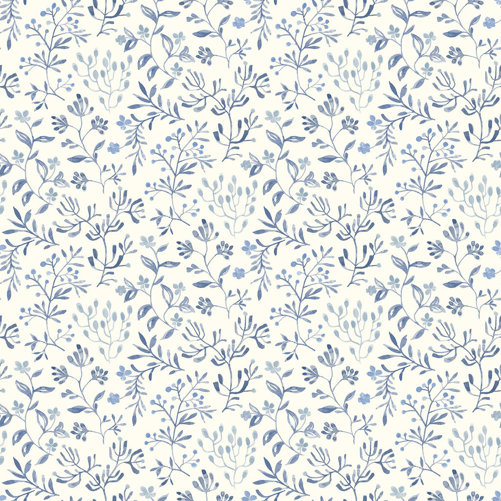 Brewster Home Fashions Tarragon Blue Dainty Meadow Wallpaper