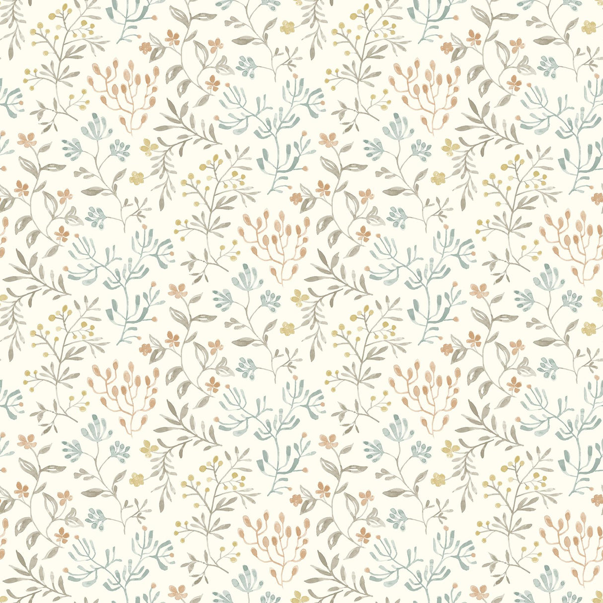 Brewster Home Fashions Tarragon Pastel Dainty Meadow Wallpaper