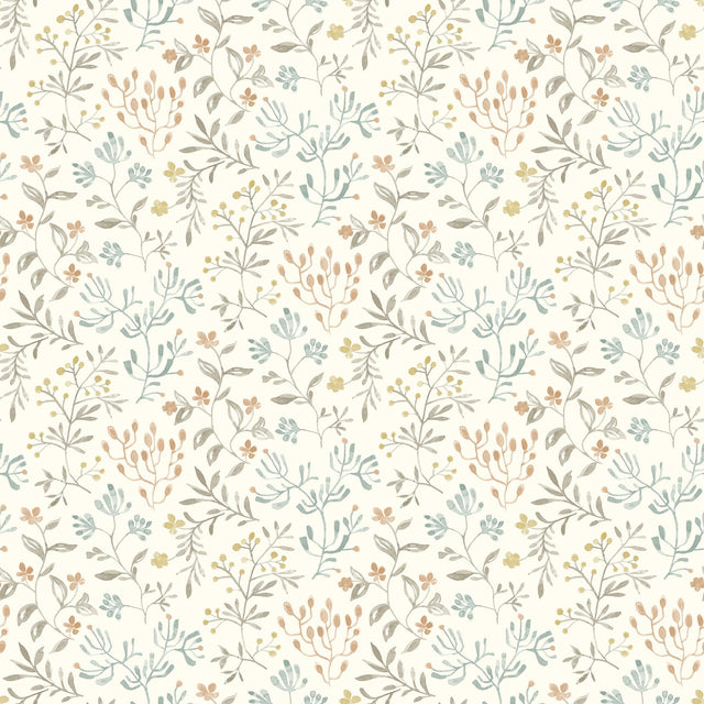 Brewster Home Fashions Tarragon Pastel Dainty Meadow Wallpaper