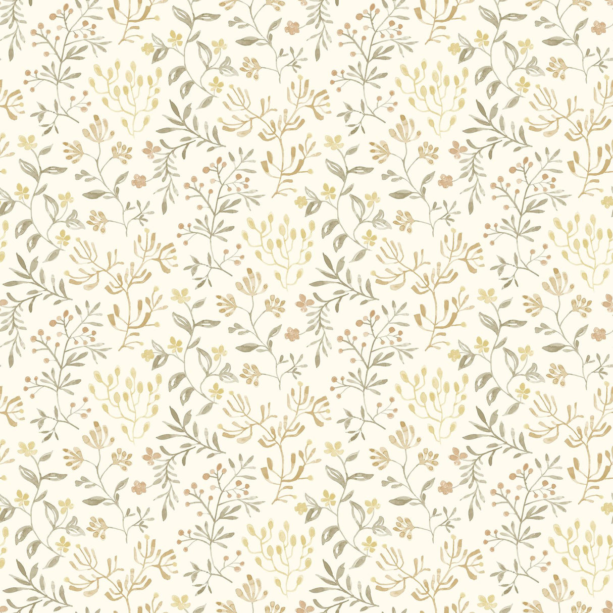 Brewster Home Fashions Tarragon Honey Dainty Meadow Wallpaper