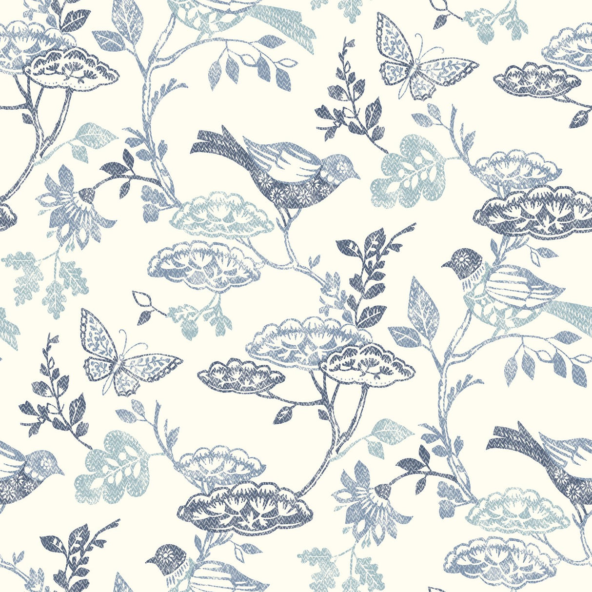 Brewster Home Fashions Malmo Blue Trail Wallpaper