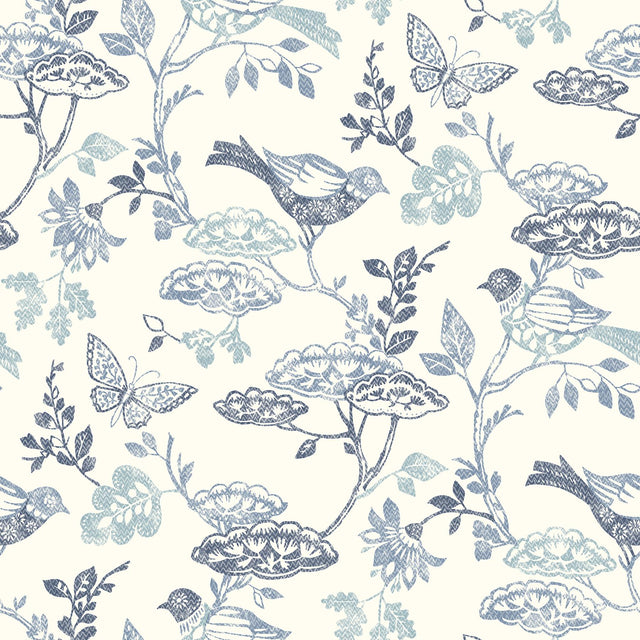 Brewster Home Fashions Malmo Blue Trail Wallpaper