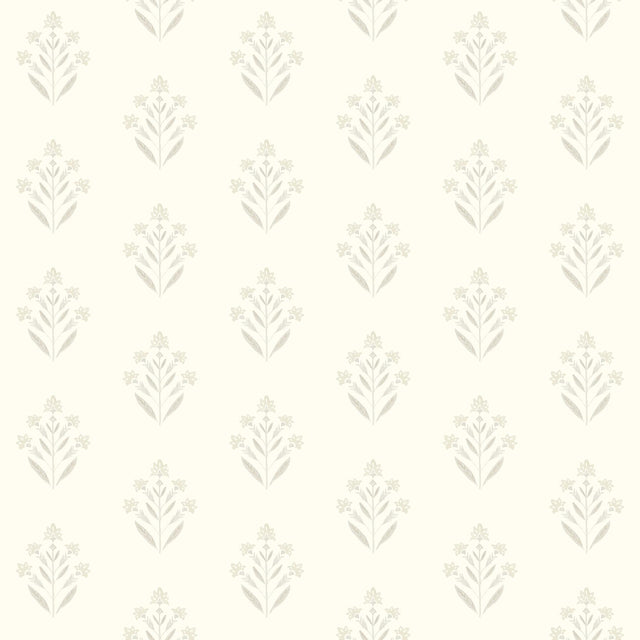 Brewster Home Fashions Kova Dove Floral Crest Wallpaper