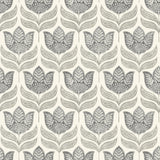 Brewster Home Fashions Cathal Charcoal Tulip Block Print Wallpaper