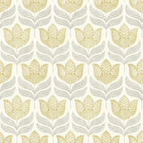 Brewster Home Fashions Cathal Mustard Tulip Block Print Wallpaper