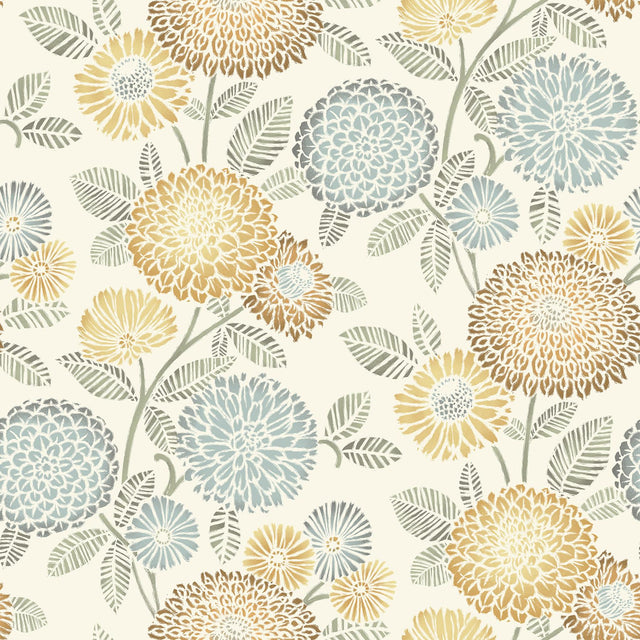 Brewster Home Fashions Zalipie Apricot Floral Trail Wallpaper
