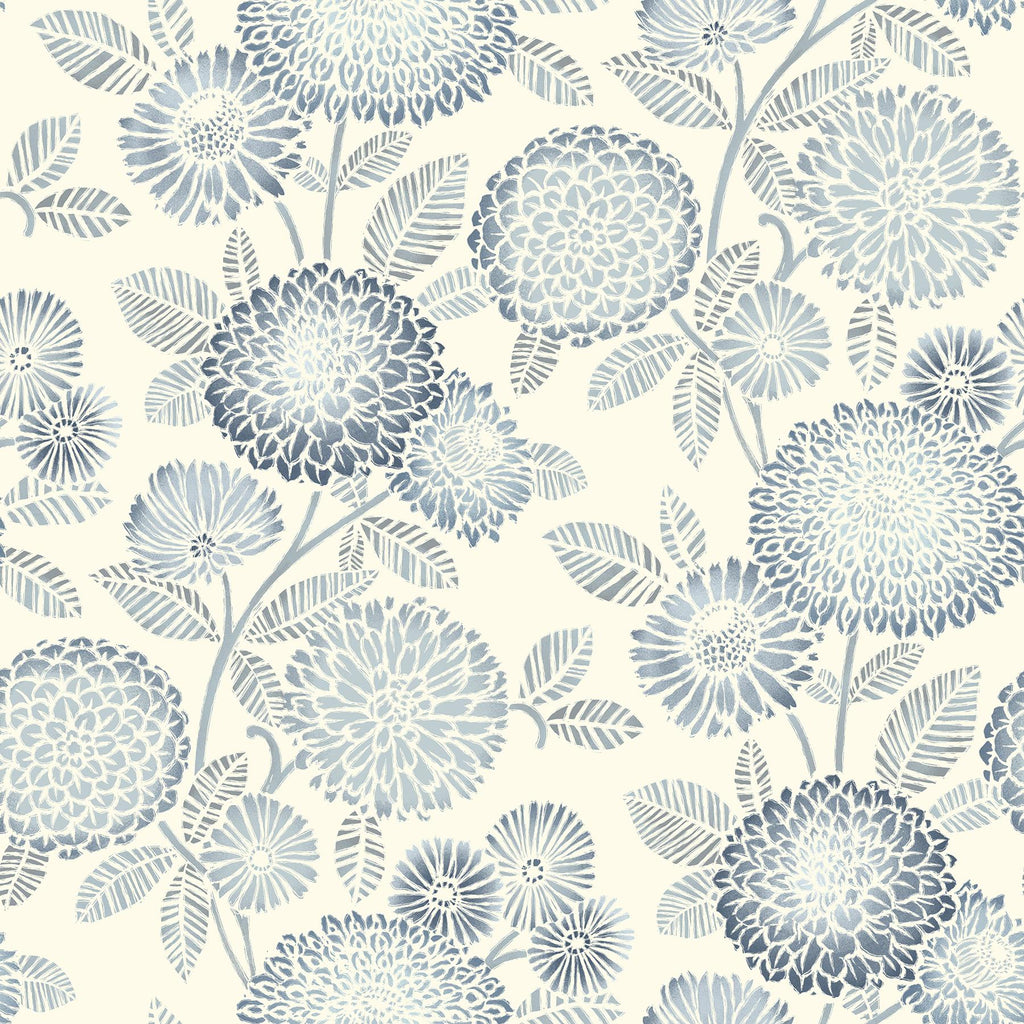 Brewster Home Fashions Zalipie Blue Floral Trail Wallpaper