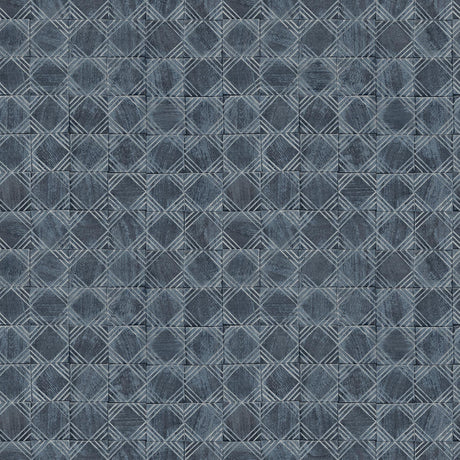 Brewster Home Fashions Button Block Navy Geometric Wallpaper