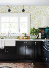 Brewster Home Fashions Zalipie Lime Floral Trail Wallpaper