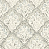 Brewster Home Fashions Mimir Grey Quilted Damask Wallpaper