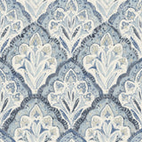 Brewster Home Fashions Mimir Blue Quilted Damask Wallpaper