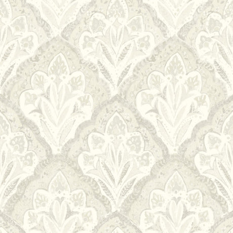 Brewster Home Fashions Mimir Dove Quilted Damask Wallpaper