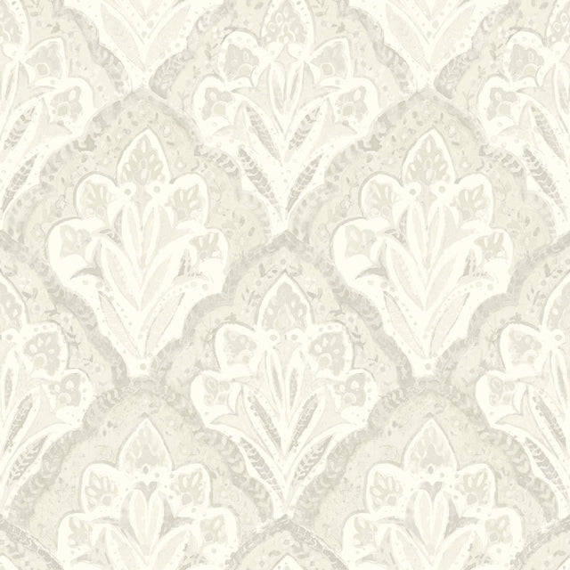 Brewster Home Fashions Mimir Dove Quilted Damask Wallpaper