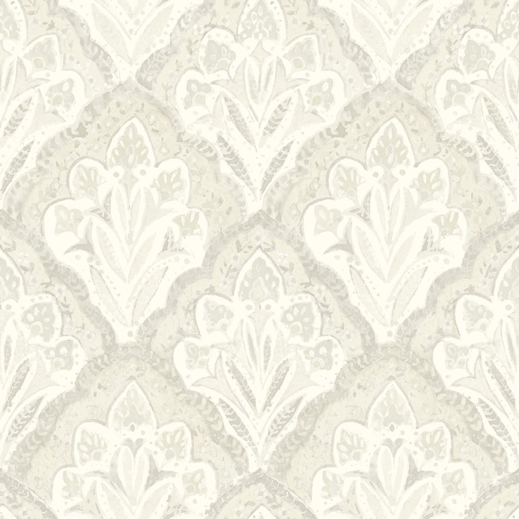 Brewster Home Fashions Mimir Dove Quilted Damask Wallpaper
