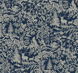 Brewster Home Fashions Alrick Navy Forest Venture Wallpaper