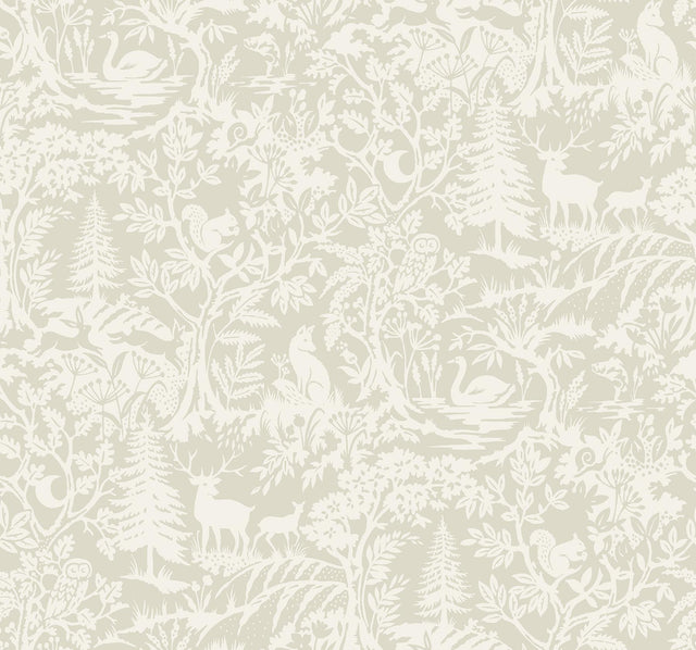 Brewster Home Fashions Alrick Taupe Forest Venture Wallpaper