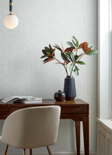 A-Street Prints Ashbee Light Grey Faux Fabric Wallpaper