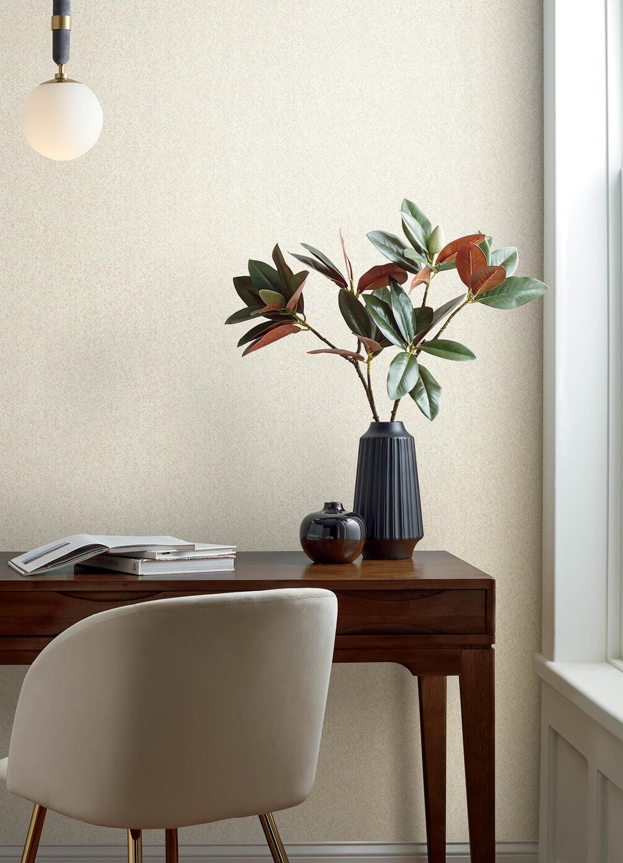 A-Street Prints Ashbee Taupe Faux Fabric Wallpaper