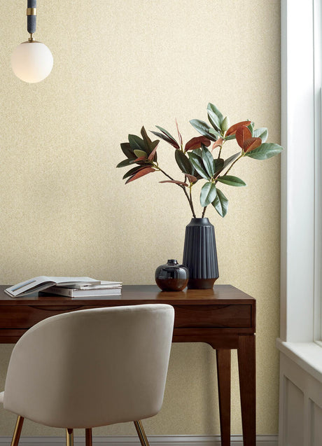 A-Street Prints Ashbee Yellow Faux Fabric Wallpaper