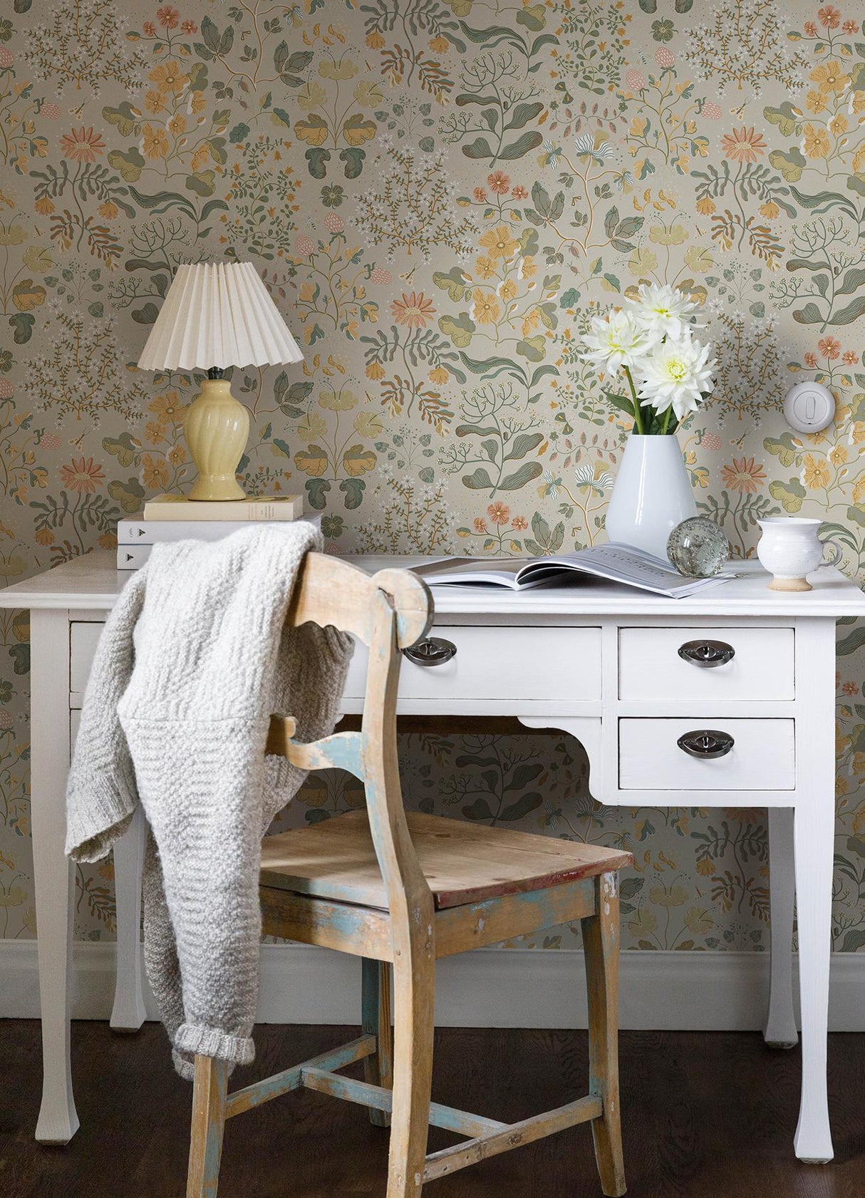 A-Street Prints Groh Apricot Floral Wallpaper