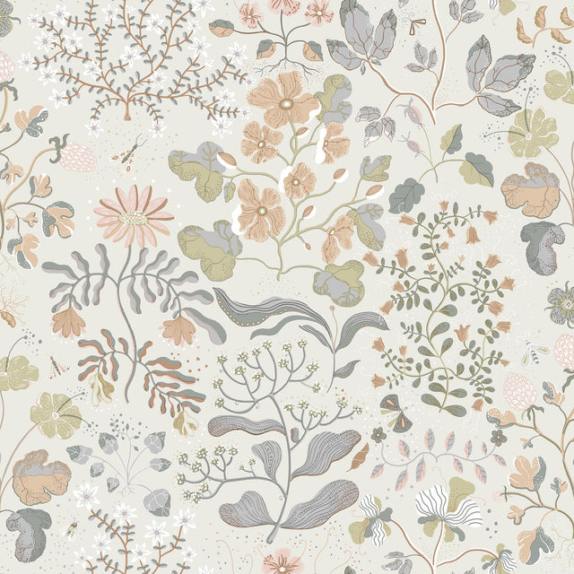 A-Street Prints Groh Neutral Floral Wallpaper