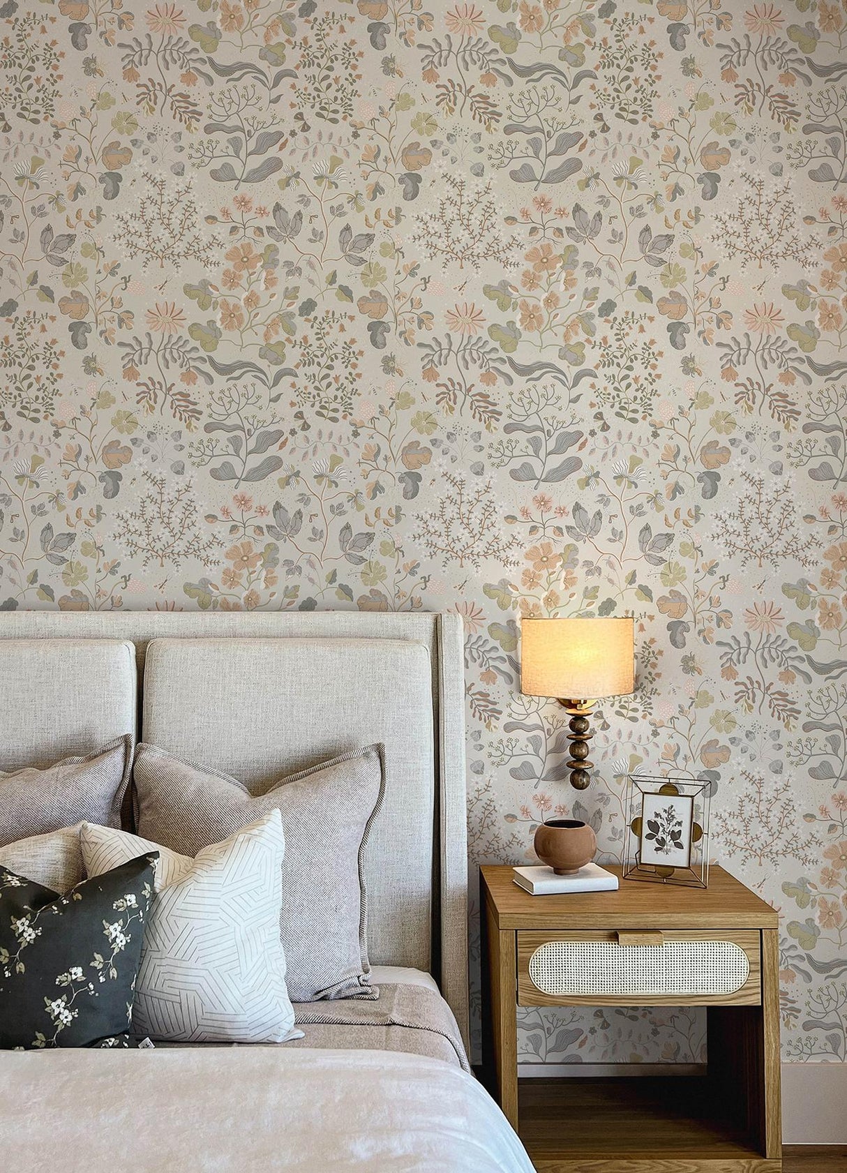 A-Street Prints Groh Neutral Floral Wallpaper