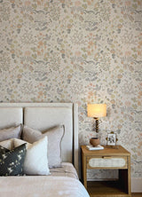 A-Street Prints Groh Neutral Floral Wallpaper
