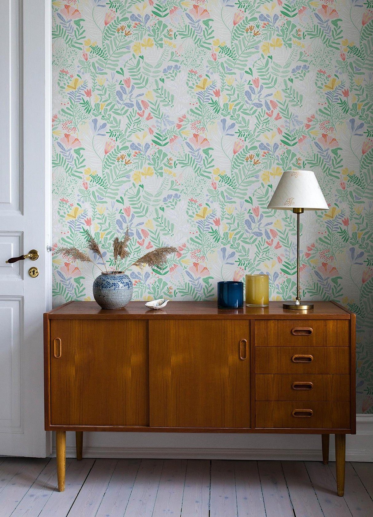A-Street Prints Brittsommar Light Green Woodland Floral Wallpaper