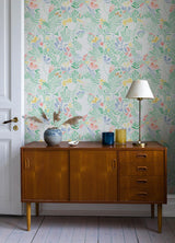 A-Street Prints Brittsommar Light Green Woodland Floral Wallpaper