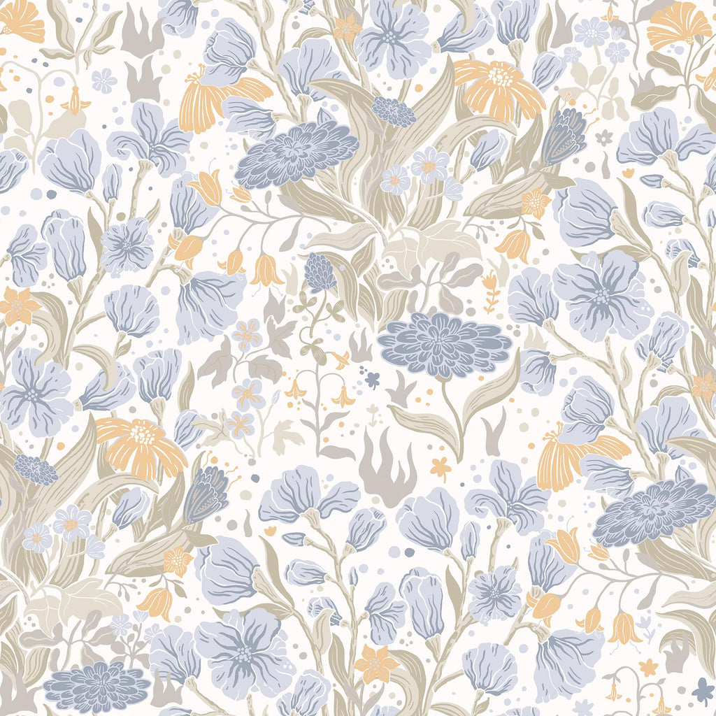 A-Street Prints Hava Light Blue Meadow Flowers Wallpaper