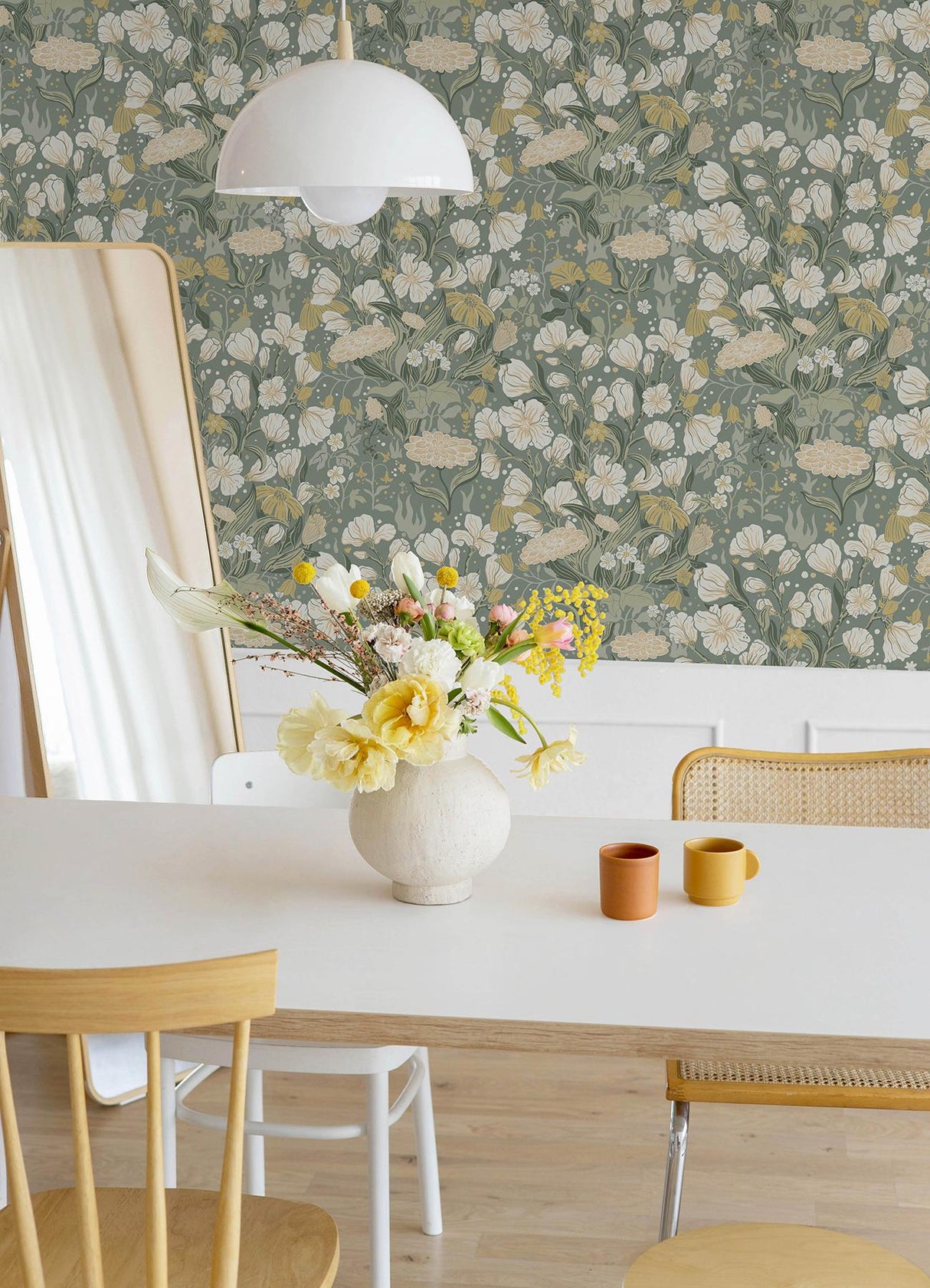 A-Street Prints Hava Moss Meadow Flowers Wallpaper