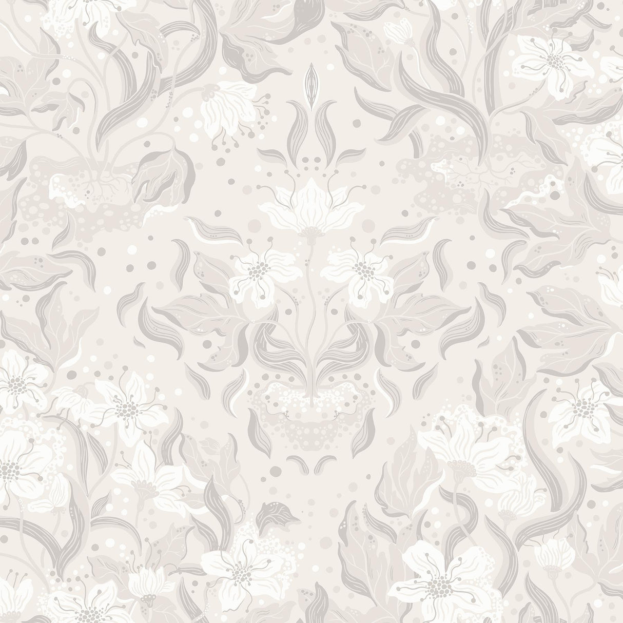 A-Street Prints Lisa Grey Floral Damask Wallpaper