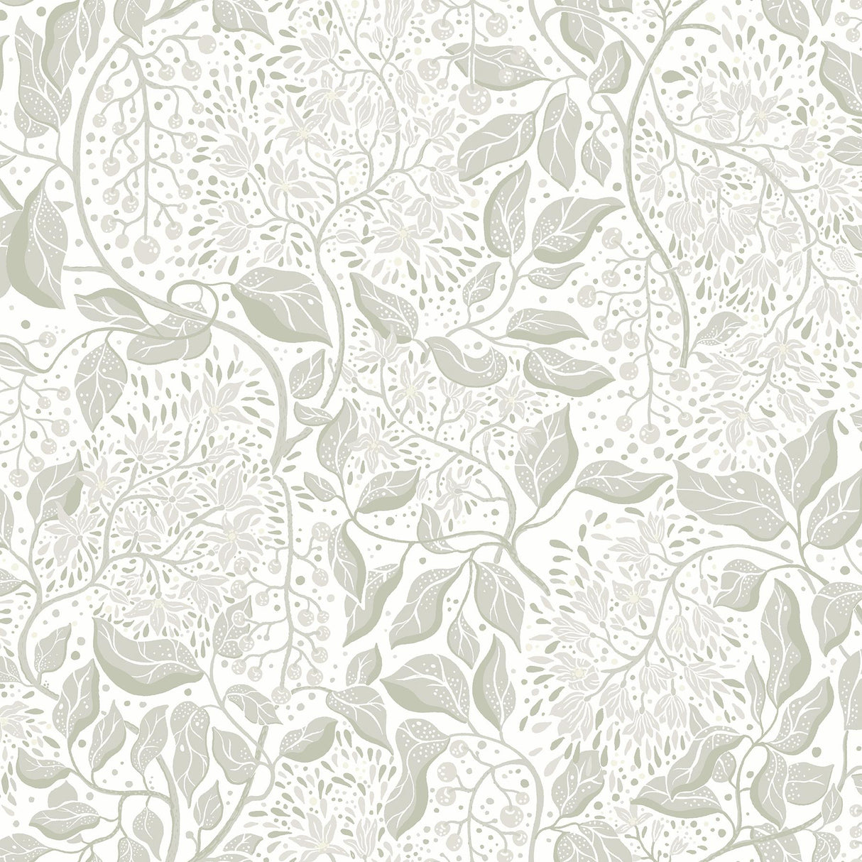 A-Street Prints Turi Sage Twining Vines Wallpaper