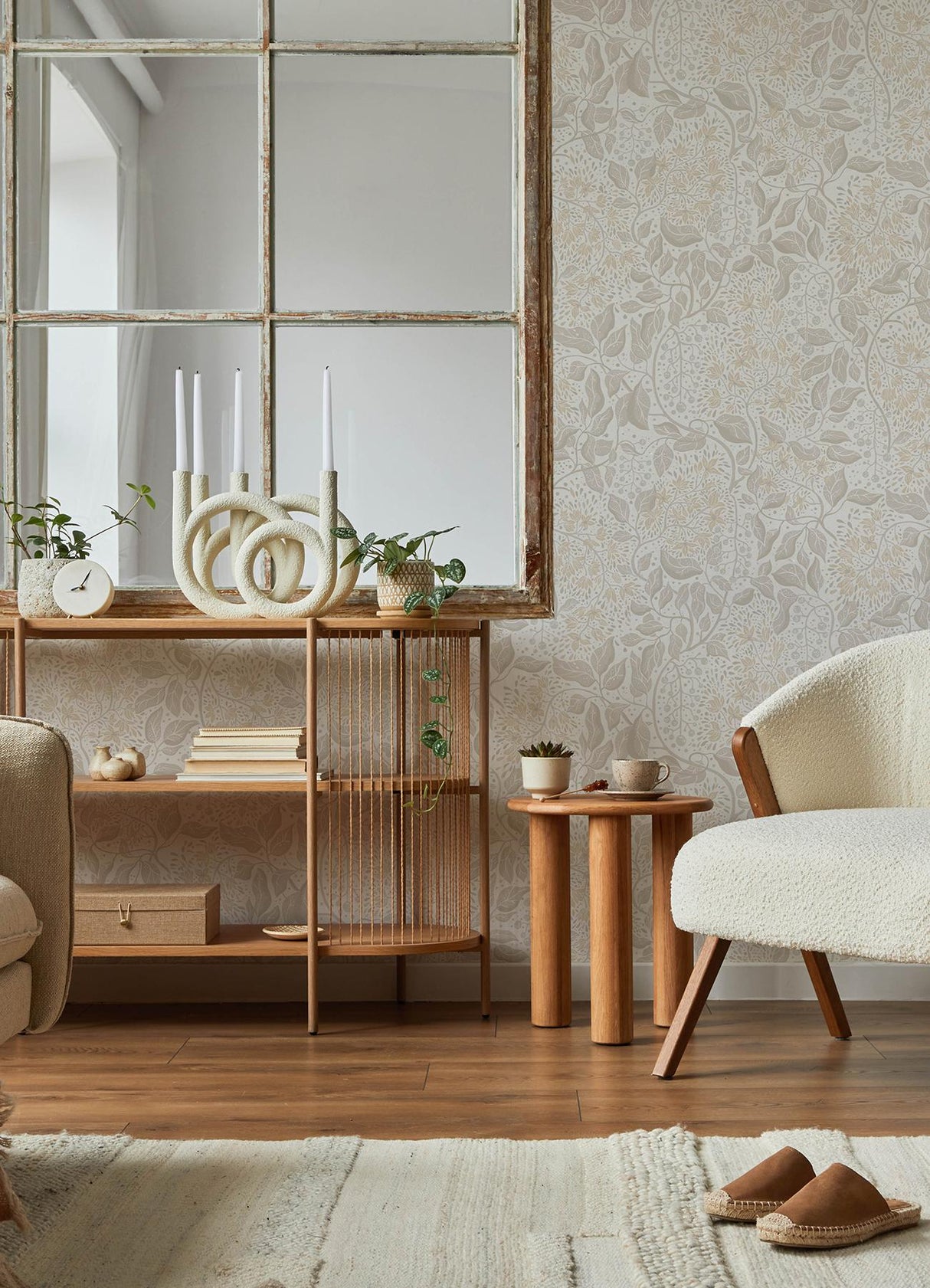 A-Street Prints Turi Khaki Twining Vines Wallpaper