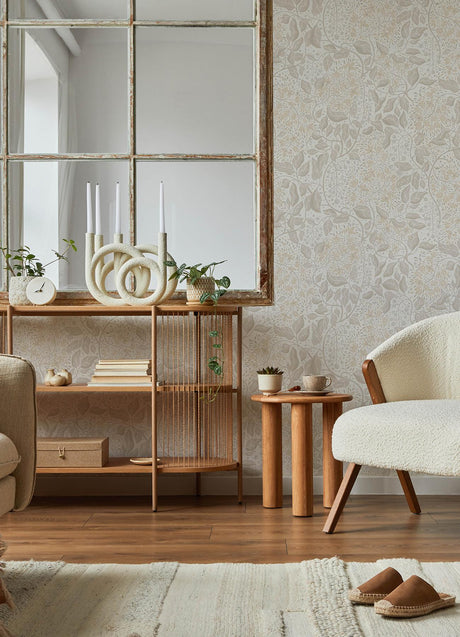 A-Street Prints Turi Khaki Twining Vines Wallpaper