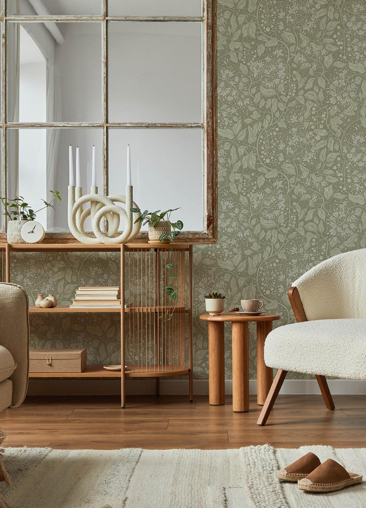 A-Street Prints Turi Moss Twining Vines Wallpaper