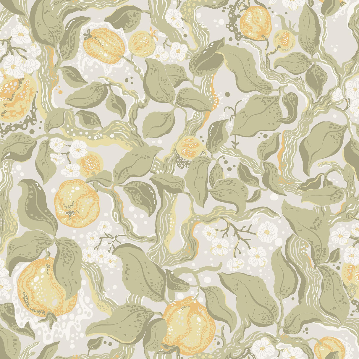 A-Street Prints Kort Sage Fruit and Floral Wallpaper