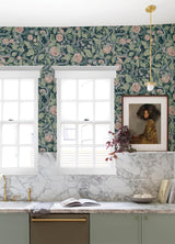 A-Street Prints Kort Dark Blue Fruit and Floral Wallpaper