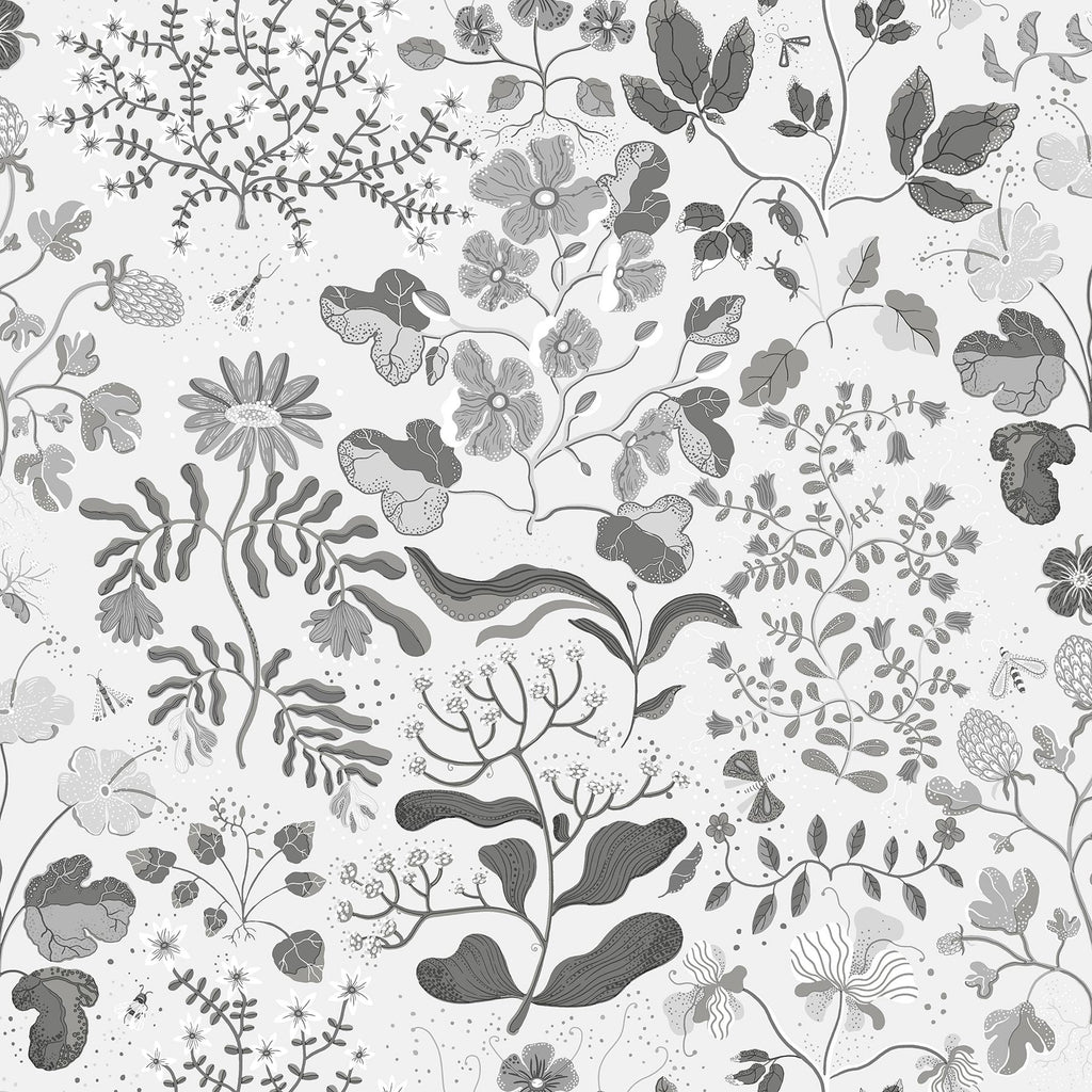 A-Street Prints Groh Grey Floral Wallpaper