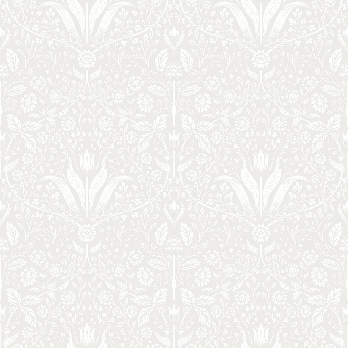 A-Street Prints Mara Light Grey Tulip Ogee Wallpaper