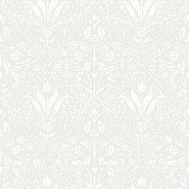 A-Street Prints Mara Light Grey Tulip Ogee Wallpaper